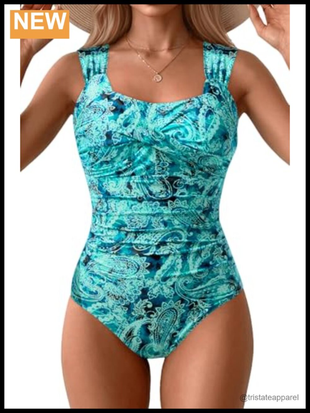 Daci One Piece Tummy Control Swimsuits Modest Wide Straps Swimwear
